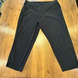 Athleta Brooklyn Ankle Pants Women's 22 Black Tapered Leg Mid Rise Stretch